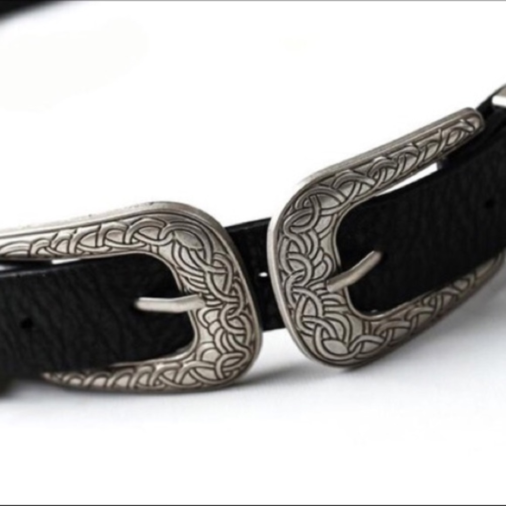 Vintage metal bohemian double buckled fashion belt - Picture 5 of 8